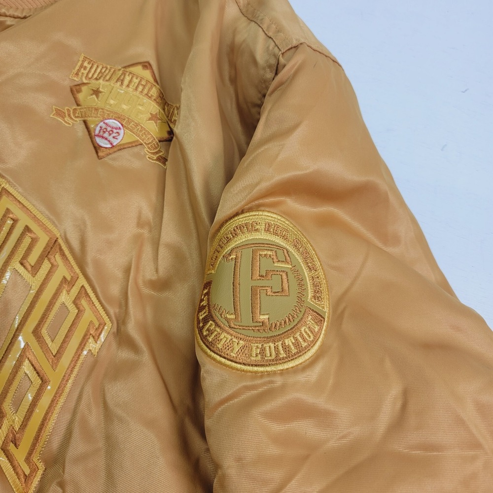 Vintage Fubu 90s Dirty South 05 City Series Gold Quilt Lined Bomber Jacket Rare! - Picture 11 of 16